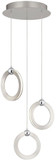 Justice Design NSH-8123-NCCR Hermosa Contemporary Brushed Nickel w/ Chrome Accents LED Multi Drop Lighting Fixture