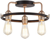 Justice Design NSH-4310-MBBR Volta Contemporary Matte Black w/ Brass Accent Flush Lighting