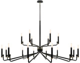 Justice Design NSH-8186-MBBR Bedford Contemporary Matte Black w/ Brass accents Chandelier Lamp