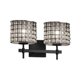 Justice Design WGL-8412 Wire Glass Union Modern 2-Light Bathroom Light