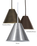 JVI Designs 1205 7 Inch Diameter Cone Metal Shade Pendant Light - Small
