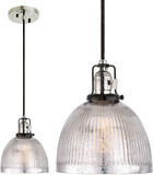 JVI Designs 1221-15-S5-MP Nob Hill Polished Nickel and Black Mini Pendant Hanging Light