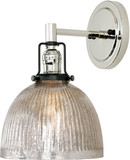 JVI Designs 1223-15-S5-MP Nob Hill Polished Nickel and Black Lighting Wall Sconce