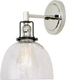 JVI Designs 1223-15-S5-CB Nob Hill Polished Nickel and Black Wall Sconce Lighting