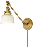 JVI Designs 1255-10-M2-Iv Soho Satin Brass and Ivory Swing Arm Wall Lamp