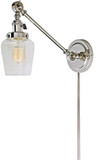 JVI Designs 1255-15-S9 Soho Liberty Contemporary Polished Nickel Wall Swing Arm Light