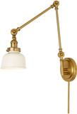 JVI Designs 1257-10-M2-Iv Soho Satin Brass and Ivory Swing Arm Wall Lamp