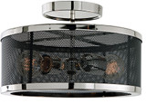 JVI Designs 3070-15 Wellington Polished Nickel and Black 12" Ceiling Lighting Fixture