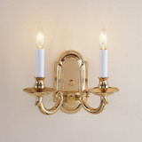 JVI Designs 310 Transitional 2 Candle Polished Brass Wall Light