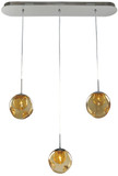 Kalco 309542CH-AMBER Meteor Contemporary Chrome Halogen Multi Hanging Pendant Lighting