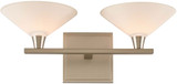 Kalco 315132SN Galvaston Satin Nickel LED 2-Light Bath Lighting Sconce
