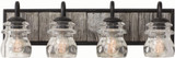 Kalco 504634BI Bainbridge Black Iron 4-Light Bathroom Vanity Light
