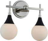 Kalco 508532BPN Bogart Modern Matte Black w Polished Nickel 2-Light Vanity Lighting