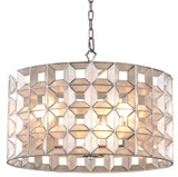 Kalco 509151OSL Prado Contemporary Oxidized Silver Leaf 20" Drum Hanging Pendant Lighting