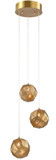 Kanova & Company KCH3103-3 Zara Modern Burnished Brass Multi Ceiling Pendant Light