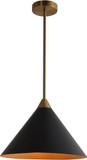 Kanova & Company KPN0124-1MB Paris Modern Beaufort Brass & Matte Black Pendant Lighting Fixture