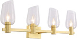 Kanova & Company KWS0103-4NB Calabria Contemporary Louise Brass 4-Light Bathroom Light Sconce