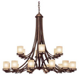 Kichler 1873OZ Hendrik 18-Lamp Chandelier in Olde Bronze