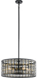 Kichler 44076BK Aldergate Contemporary Black Drum Pendant Lamp