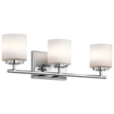 Kichler 45502CH O Hara Chrome Finish 22" Wide Halogen 3 Light Bath Lighting Sconce