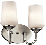 Kichler 45569NI Aubrey Brushed Nickel 2-Light Bathroom Light Sconce
