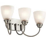 Kichler 45639NI Jolie Brushed Nickel 3-Light Bathroom Vanity Light Fixture