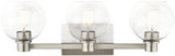 Kichler 45894NI Harmony Modern Brushed Nickel 3-Light Bathroom Wall Sconce