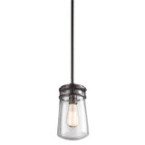 Kichler 49447AZ Lyndon Retro Architectural Bronze Finish 11.75" Tall Exterior Mini Drop Ceiling Lighting