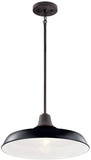 Kichler 49993BK Pier Contemporary Black Outdoor 16.5" Hanging Lamp
