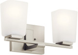 Kichler 55016NI Roehm Modern Brushed Nickel 2-Light Bath Sconce