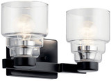 Kichler 55011BK Vionnet Modern Black 2-Light Bath Light Fixture