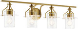 Kichler 55080NBR Everett Brushed Brass 4-Light Bathroom Wall Light Fixture