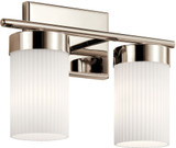 Kichler 55111PN Ciona Polished Nickel 2-Light Bathroom Vanity Lighting