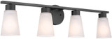 Kichler 55122BK Stamos Black 4-Light Bathroom Vanity Lighting