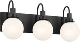Kichler 55151BK Hex Contemporary Black 3-Light Bathroom Lighting Sconce