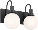 Kichler 55150BK Hex Modern Black 2-Light Bath Light Fixture