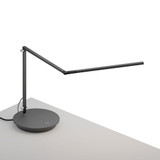 Koncept AR3200-MBK-PWD Z-Bar Slim Modern Metallic Black LED Power Base Desktop Lamp