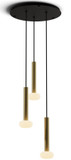 Koncept CMP-C3-S-12-BRS+NA+GLB Combi Modern Brass LED 3-Light Multi Hanging Pendant Light