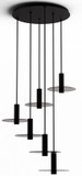 Koncept CMP-C6-S-06-MTB+GDGY9 Combi Contemporary Matte Black LED 6-Light Multi Pendant Light Fixture