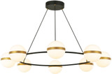 Alora CH302008MBBG Tagliato Contemporary Matte Black / Brushed Gold LED Chandelier Light