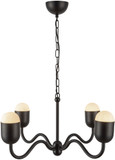 Alora Mood CH558427MBOP Effie Contemporary Matte Black / Opal Glass Lighting Chandelier