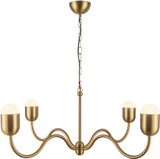Alora Mood CH558439BGOP Effie Modern Brushed Gold / Opal Glass Chandelier Lamp