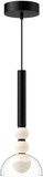 Kuzco PD30502-BK/CL Rise Contemporary Black/Clear Glass LED Mini Pendant Light Fixture