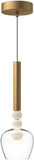 Kuzco PD30501-BG/CL Rise Modern Brushed Gold/Clear Glass LED Mini Pendant Lighting