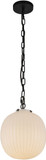 Alora Mood PD579112MBGR Cherise Contemporary Matte Black / Glossy Ribbed Opal Glass Mini Pendant Lighting