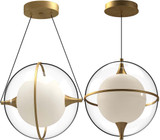 Kuzco PD76712-BG Aries Modern Brushed Gold LED 12" Hanging Pendant Light