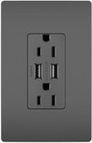 Legrand Radiant TM826USBBK Contemporary Black 15A Tamper-Resistant USB Outlet