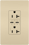Legrand Radiant TR20USBPDI Modern Ivory 20A Tamper Resistant Ultra Fast PLUS Power Delivery USB Type C/C Outlet