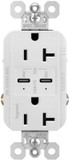 Legrand Radiant TR20USBPDWCC6 White 15A Tamper-Resistant Ultra-Fast PLUS Power Delivery USB Type-C/C Outlet