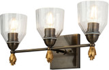 Lucas McKearn BB1000DB-3-F1G Felice Contemporary Dark Bronze 3-Light Vanity Light Fixture